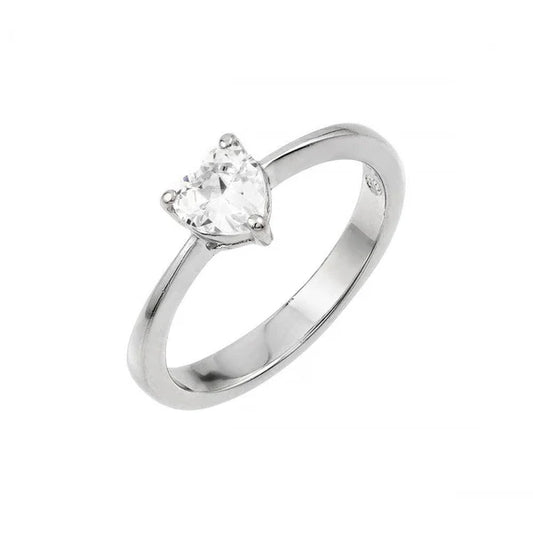 Sterling Silver 925 Clear CZ Solitaire Ring - SSLR026