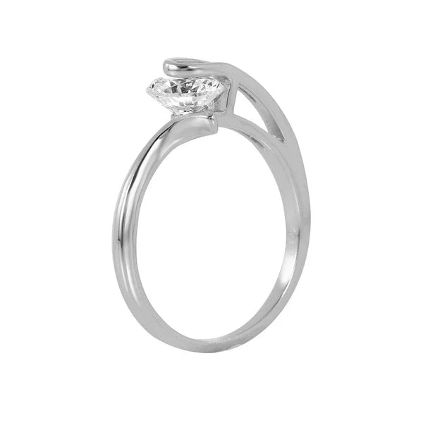 Sterling Silver 925 Plain Loop CZ Ring - SSLR003