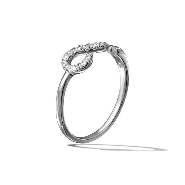 Sterling Silver 925 Question Mark CZ Ring - SSLR001