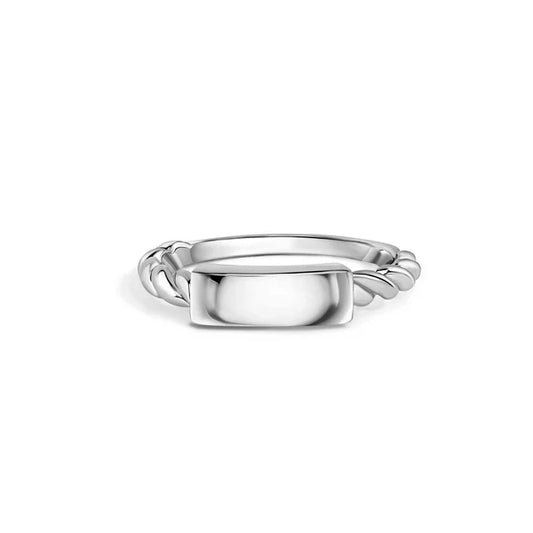 Sterling Silver 925 Bar Tag Design Ring - SSLR031