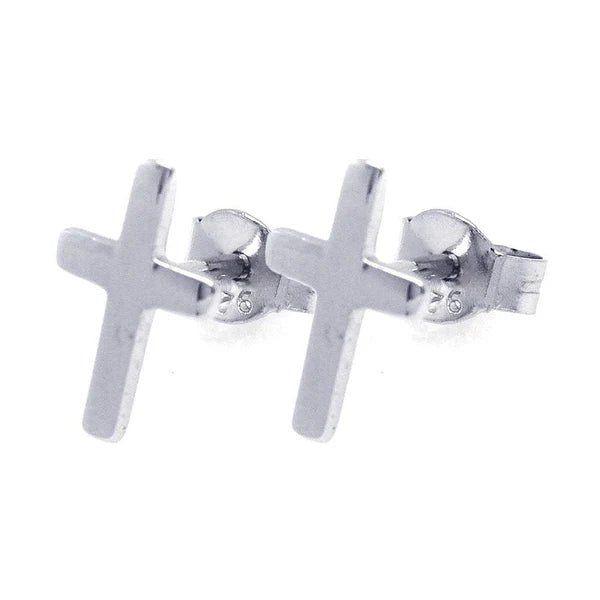 Sterling Silver 925 Cross Stud Earrings - SSLE022