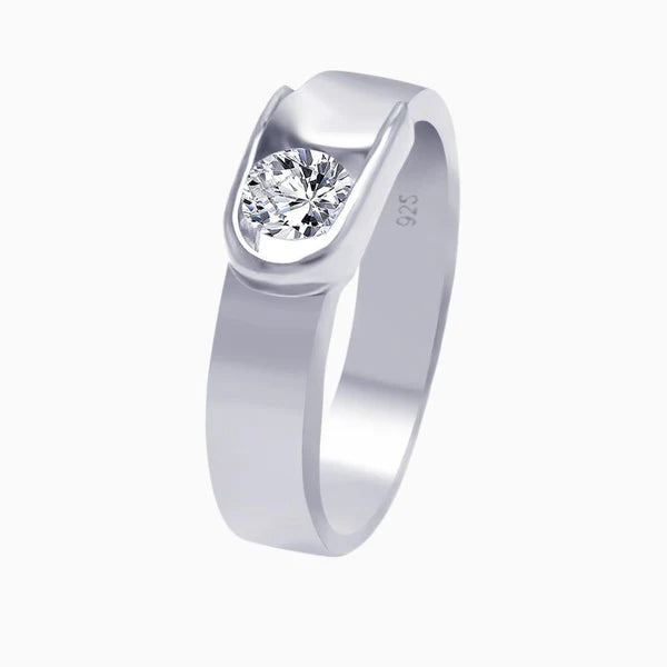 Sterling Silver 925 Belt Buckle CZ Ring - SSLR010