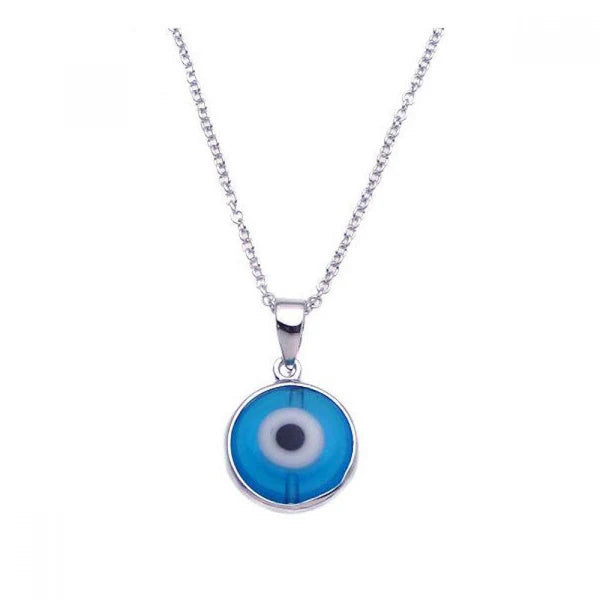 Sterling Silver 925 Blue Evil Eye Necklace - SSLPN055