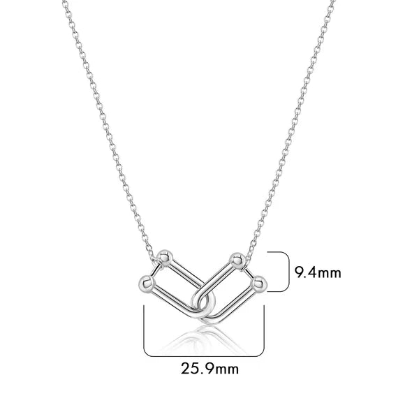 Sterling Silver 925 Locking Design Necklace - SSLPN046