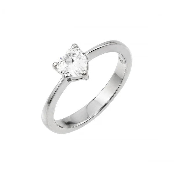 Sterling Silver 925 Clear CZ Solitaire Ring - SSLR026