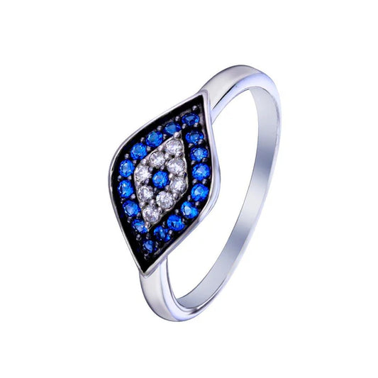 Sterling Silver 925 Evil Eye CZ Ring - SSLR052