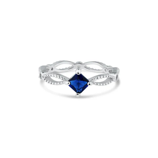 Sterling Silver 925 Marquise Blue CZ Ring - SSLR061