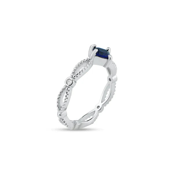 Sterling Silver 925 Marquise Blue CZ Ring - SSLR061