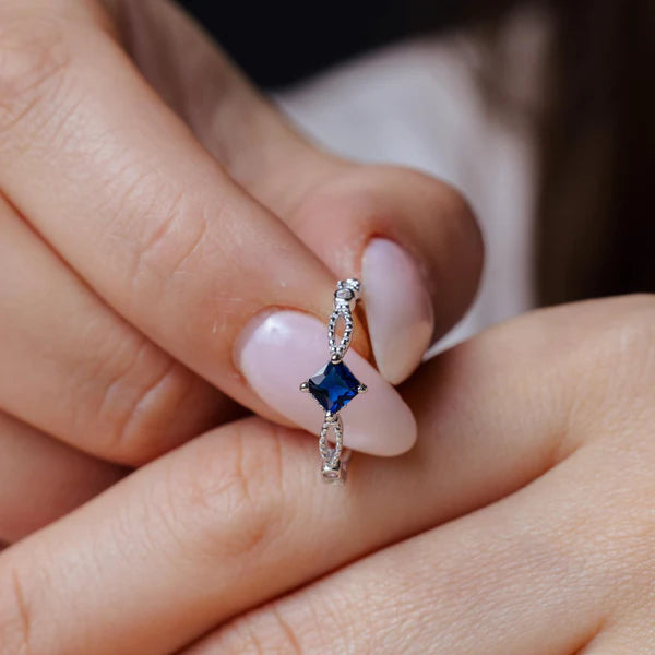 Sterling Silver 925 Marquise Blue CZ Ring - SSLR061