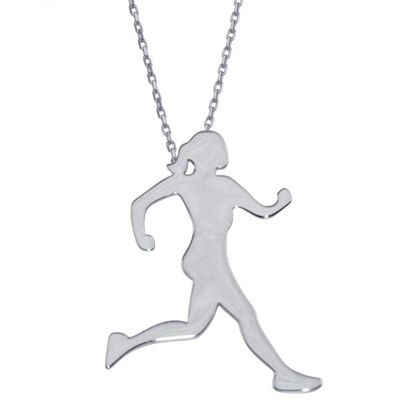 Sterling Silver 925 Runner Pendant Necklace - SSLPN021