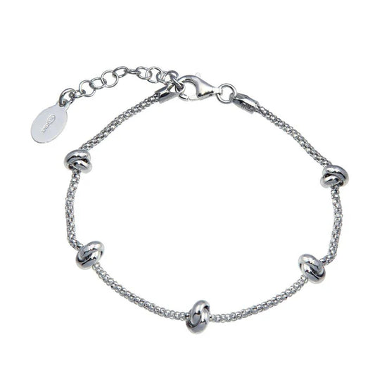 Sterling Silver 925 Five Knotted Coreana Chain Bracelet - SSLB006