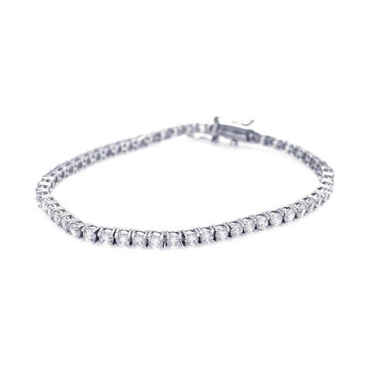 Pulsera de tenis de plata de ley 925 de 3,3 mm con circonita cúbica transparente - SSLB001