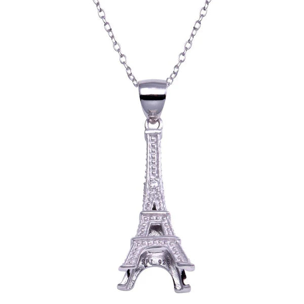 Sterling Silver 925 Eiffel Tower Pendant Necklace - SSLPN008