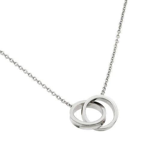 Sterling Silver 925 Interlocking Rings Pendant Necklace - SSLPN006