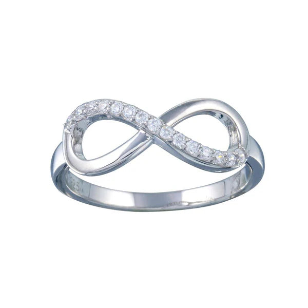 Sterling Silver 925 Clear CZ Infinity Ring - SSLR043